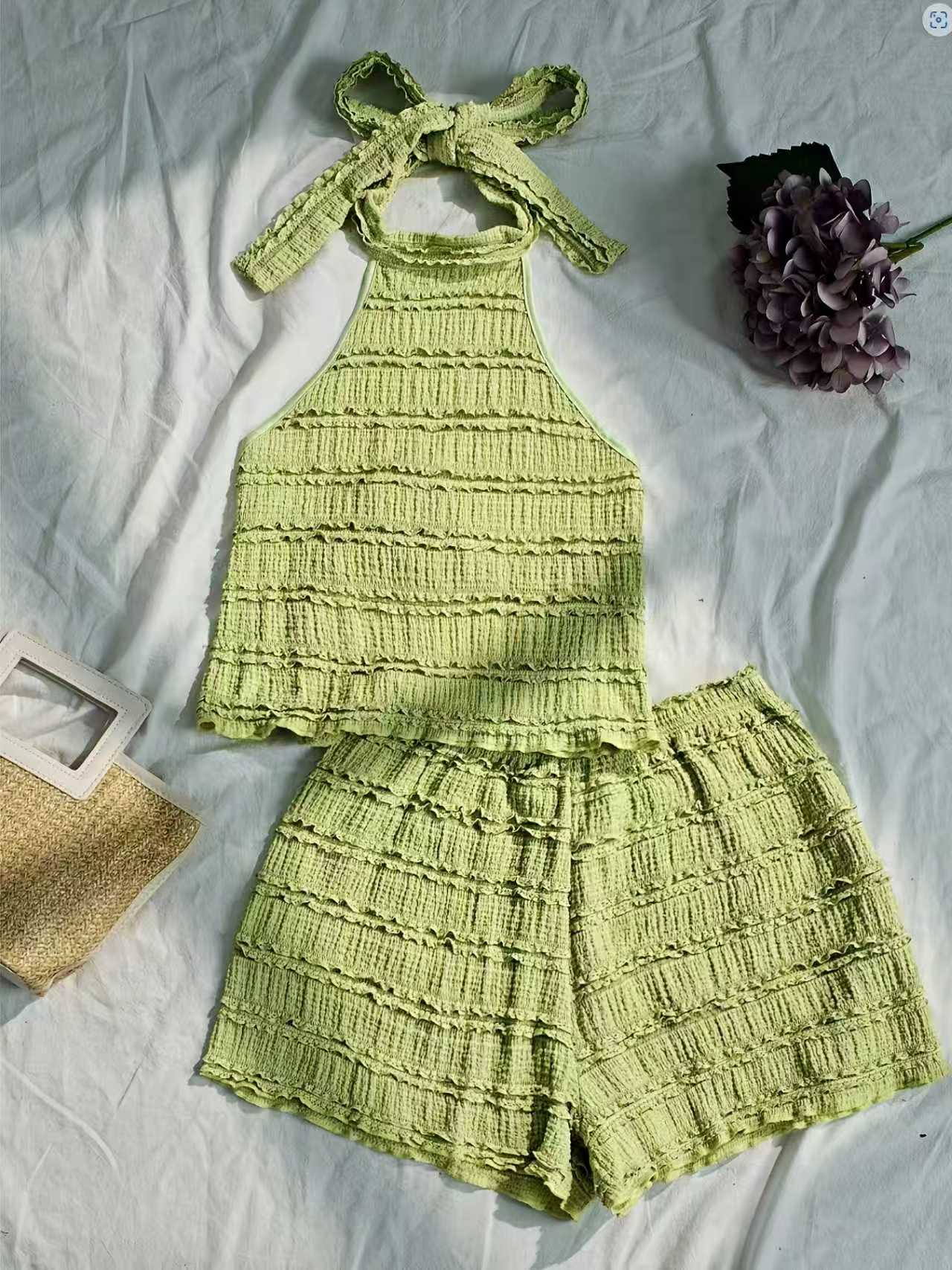 طقم صيفي نسائي بتصميم أوروبي و - مراجعة Lace Trim Cami وسعره