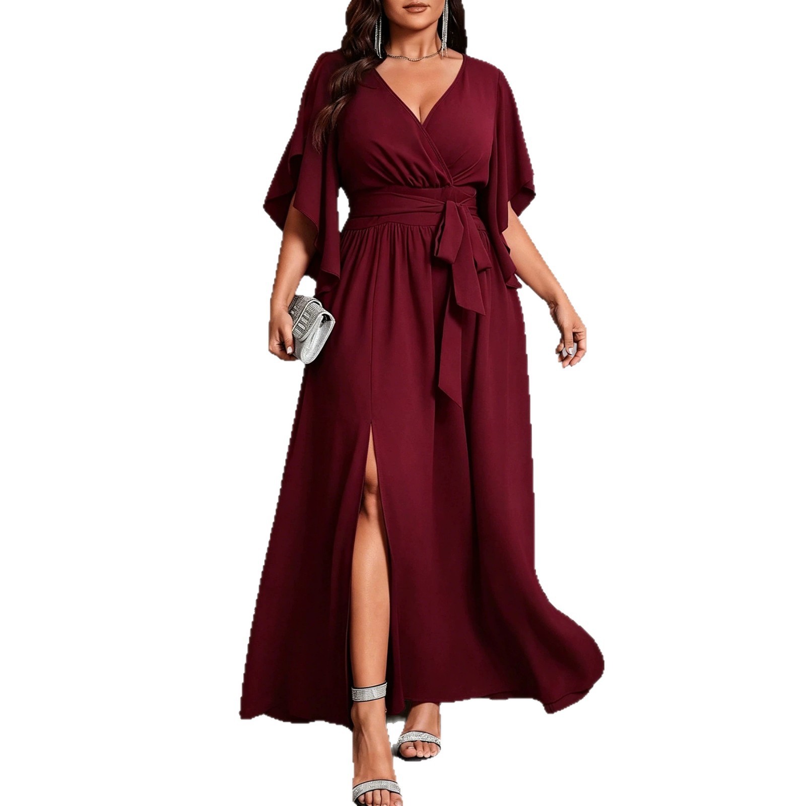 فستان أنيق بأكمام قصيرة وياقة  - مراجعة Women Fashion Necktie وسعره